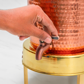 Pure Copper Pineapple Water Dispenser | Leak Proof Water Dispenser with Tap | Hammered Finish